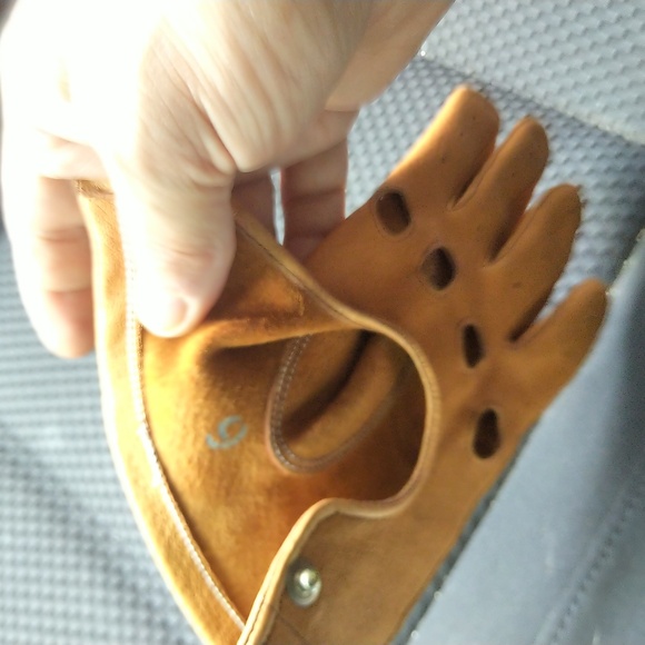 Leather driving gloves-mint - Picture 5 of 5